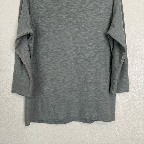 Cut Loose Linen Blend Heathered Gray 3/4 Sleeves Tee, Sz Large - Picture 7 of 11
